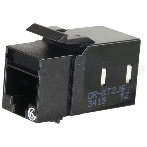 Ortronics KT2J625-00 Keystone Cat6 Jack Black, 25pk, Black