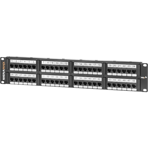 Signamax 48-Port Category 5e MDX-Series Patch Panel, 2U