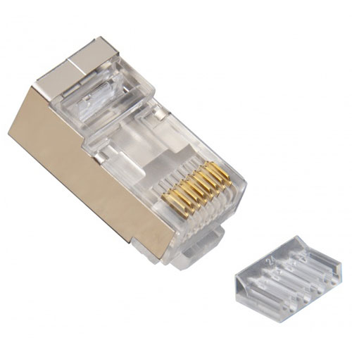 Rj45 (8p8c) Shld CAT6 2pc Conn Rnd 3prng 100/Jr