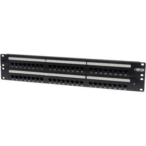 Tripp Lite 48-Port Cat5e Cat5 Rackmount Patch Panel 568B 110 Punch 2URM TAA