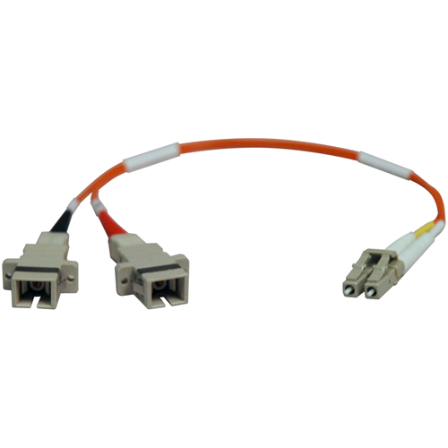 Tripp Lite 0.3M Duplex Multimode Fiber Optic 50/125 Adapter LC/SC M/F 1ft 1' 0.3 Meter