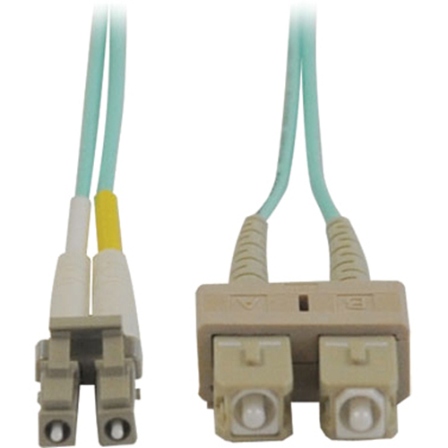 Tripp Lite 1M 10Gb Duplex Multimode 50/125 OM3 LSZH Fiber Optic Patch Cable LC/SC Aqua 3' 3ft 1 Meter