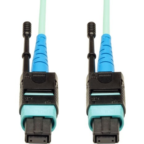 Tripp Lite 1M MTP / MPO Patch Cable 24 Fiber 100GbE Aqua OM3 Plenum 3ft 3' 1 Meter