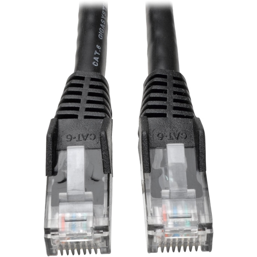 Tripp Lite 3ft Cat6 Gigabit Snagless Molded Patch Cable RJ45 M/M Black 3' 50 Bulk Pack