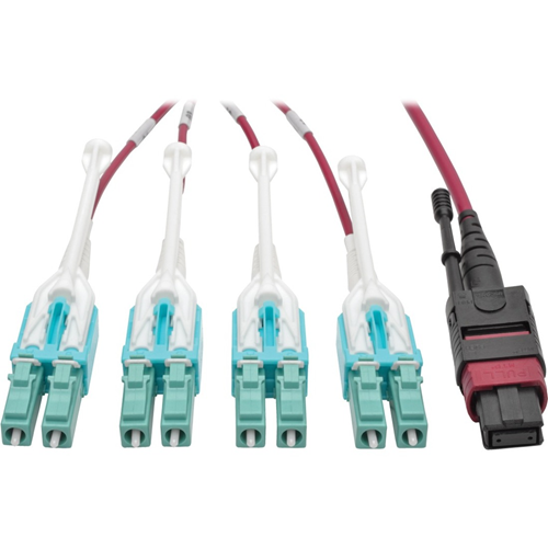 Tripp Lite 3M MTP MPO 8xLC 50/125 OM4 Fanout Patch Cable 12 Fiber 40GB CMP