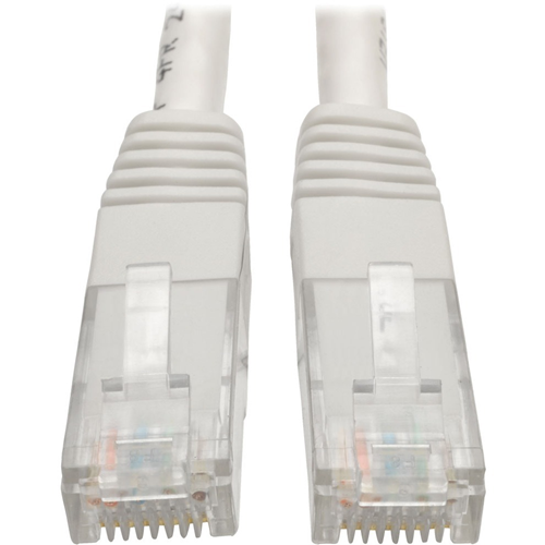 Tripp Lite Cat6 Cat5e Gigabit Molded Patch Cable RJ45 M/M 550MHz White 1ft 1'