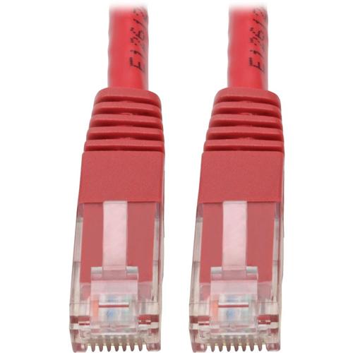 Tripp Lite Cat6 Cat5e Gigabit Molded Patch Cable RJ45 M/M 550MHz Red 2ft