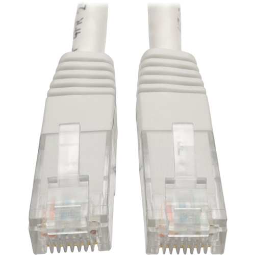 Tripp Lite Cat6 Cat5e Gigabit Molded Patch Cable RJ45 M/M 550MHz White 20ft