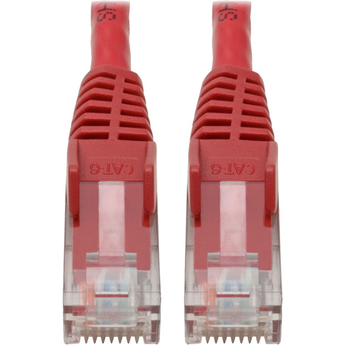 Tripp Lite Cat6 GbE Gigabit Ethernet Snagless Molded Patch Cable UTP Red RJ45 M/M 6in 6