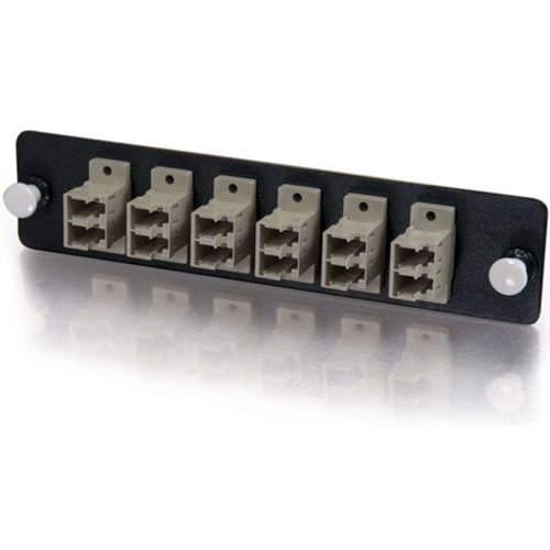 Quiktron 12-Strand, LC Duplex, PB Insert, Multimode, Beige Adapter Panel (TAA Compliant)