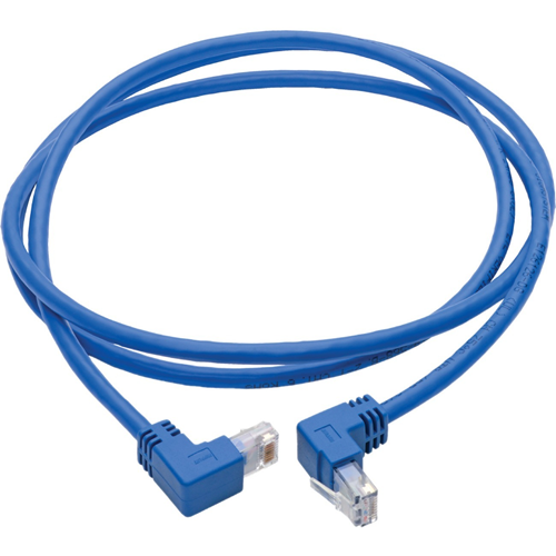 Tripp Lite Cat6 UTP Patch Cable, Up-Angle Male/Down-Angle Male - 5 ft., Blue