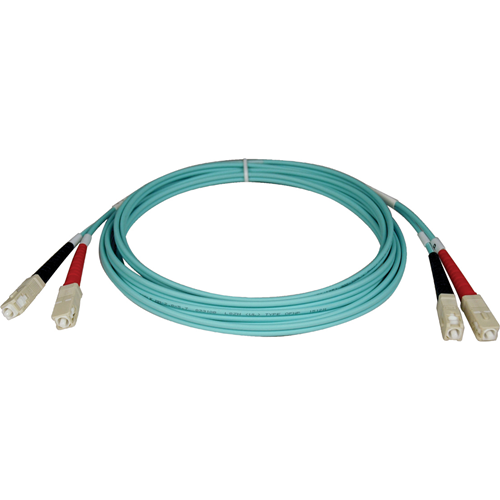 Tripp Lite 3M 10Gb Duplex Multimode 50/125 OM3 LSZH Fiber Optic Patch Cable SC/SC Aqua 10' 10ft 3 Meter