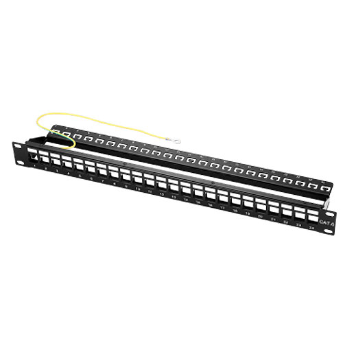 CP Technologies CL-3014S-24P-BLN Blank Keystone Patch Panel, 24 Port Rack Mount, Shielded