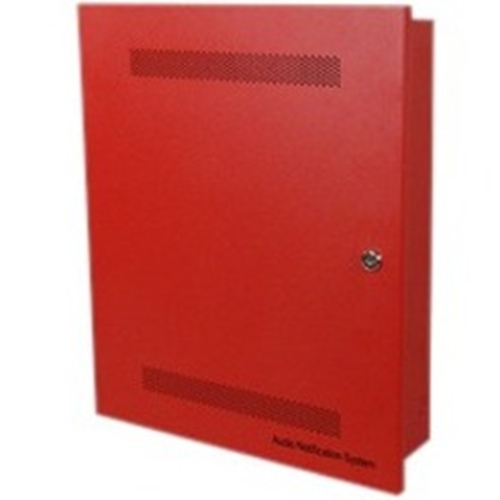 Edwards Signaling 50 Watt Audio Notification Panel. Red Cabinet.