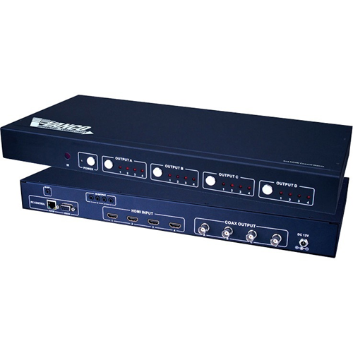 Vanco 4×4 HDMI to Coaxial Matrix Switcher