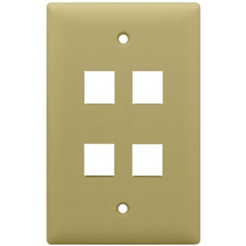 Legrand-On-Q 1-Gang, 4-Port Wall Plate, Ivory