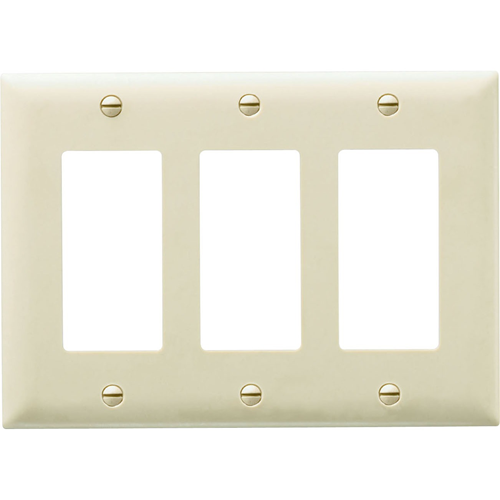 Pass & Seymour Trademaster 3-Gang Decorator Wall Plate, Ivory (M15)