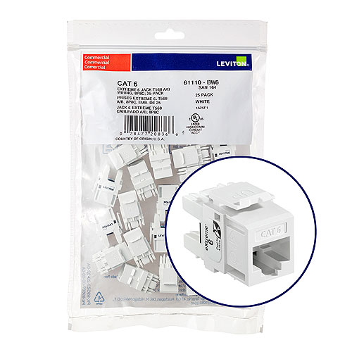 Leviton eXtreme 6+ Component-Rated Keystone Jack