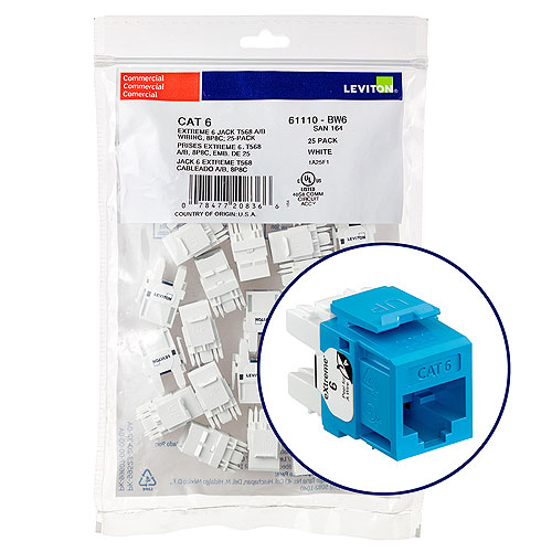 Leviton eXtreme 6+ Component-Rated Keystone Jack