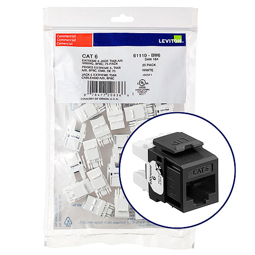 Leviton eXtreme 6+ Component-Rated Keystone Jack