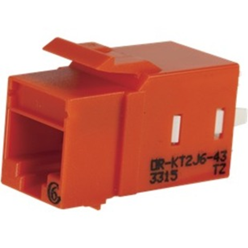 Ortronics Category 6 Keystone Jack, Lacing Cap Termination, Orange