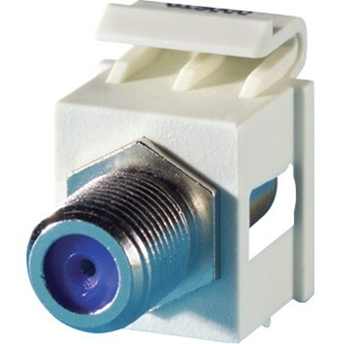 Ortronics F-Connector Keystone Module, 180 Degree Exit, F/F, (75 OHM), Cloud White