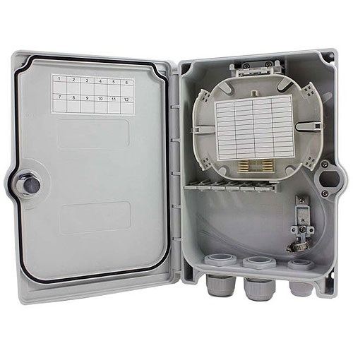 FIS NID Termination Box for 6 SC Duplex or LC Quad Connections, 3 Entry Ports