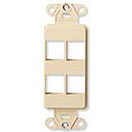 Leviton 41644-00W 4 Sockets Decora Style Faceplate Insert