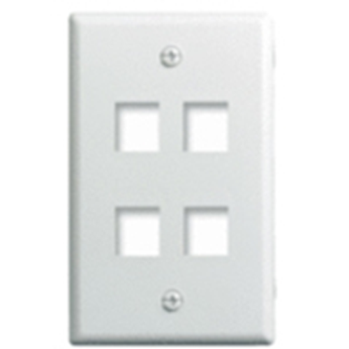 Legrand-On-Q 1-Gang, 4-Port Wall Plate, White