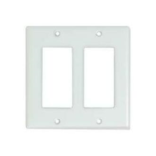 Leviton 80409-00W Double Gang Decora Style Faceplate