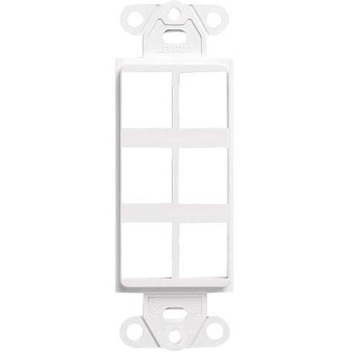 Leviton 41646-00W 6 Sockets Decora Style Faceplate Insert