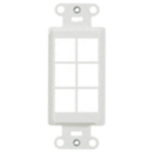 Legrand-On-Q 6-Port Decorator Outlet Strap, White