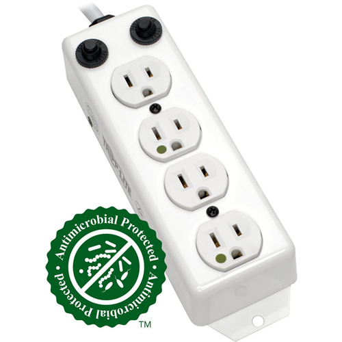 Tripp Lite Safe-IT Power Strip Hospital Medical Antimicrobial 120V 4 Outlet UL1363A 15' Cord Metal