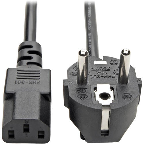 Tripp Lite 6ft 2-Prong Computer Power Cord European Cable C13 to SCHUKO CEE 7/7 Plug 10A 6'