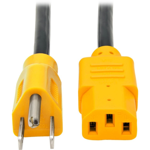 Tripp Lite 4ft Computer Power Cord Cable 5-15P to C13 Yellow 10A 18AWG 4'