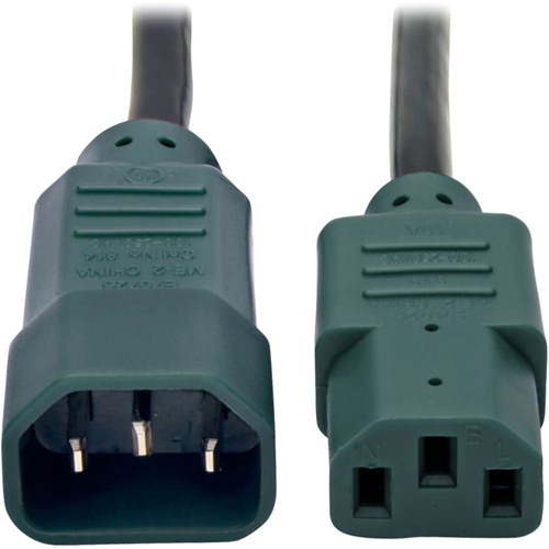 Tripp Lite 4ft Computer Power Cord Extension Cable C14 to C13 Green 10A 18AWG 4'