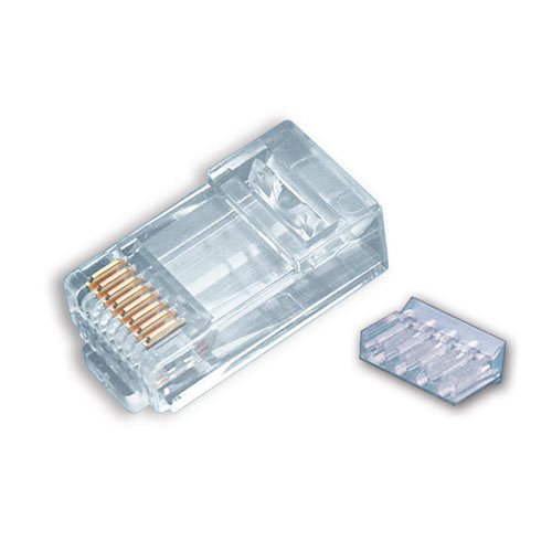 Rj45 (8p8c) CAT6 2pc. Round-Solid 3-Prong. 25/Clam