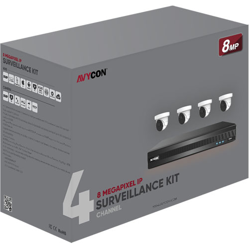 8mp IP Kit,4ch POE Nvr,4 /5mp IP Lw-Light Cam,2tb