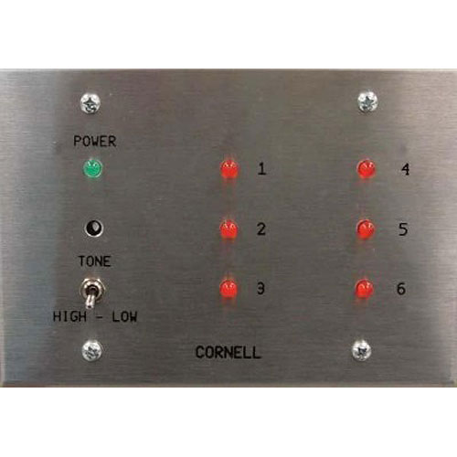 Cornell Annunciator, 6 Zone on 3 Gang Stainless Steel Plate