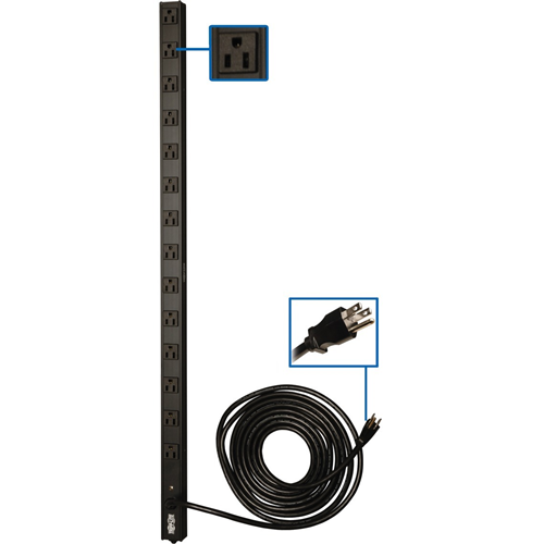 Tripp Lite PDU Basic 120V 15A 5-15R 14 Outlet 5-15P Vertical 0URM