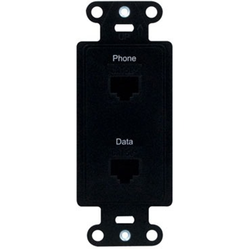 Legrand-On-Q Pre-Configured 2-Port Strap, Phone/Data, Black