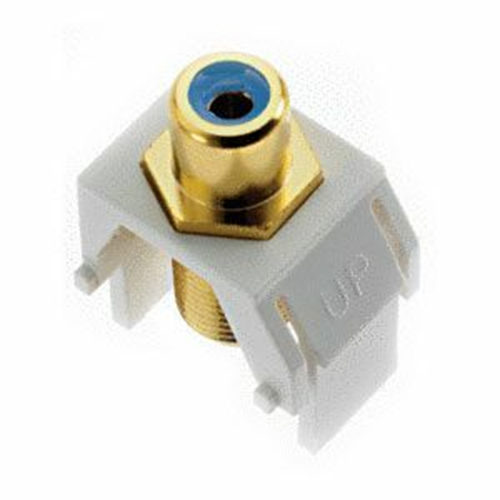 Legrand-On-Q Blue RCA to F-Connector Keystone Insert, White (M20)