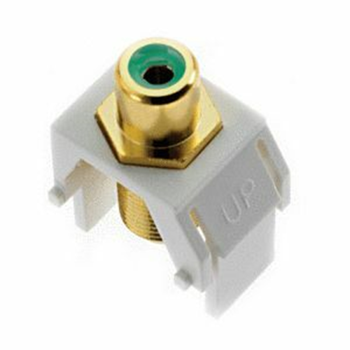 Legrand-On-Q Green RCA to F-Connector Keystone Insert, White (M20)