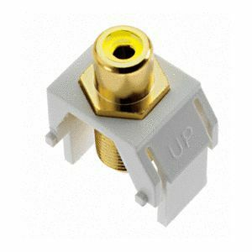 Legrand-On-Q Yellow RCA to F-Connector Keystone Insert, White (M20)