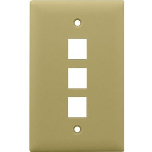 Legrand-On-Q 1-Gang, 3-Port Wall Plate, Ivory