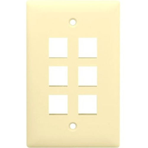 Legrand-On-Q 1-Gang, 6-Port Wall Plate, Light Almond