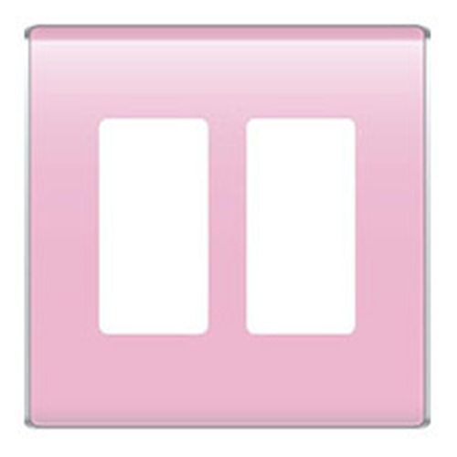 Legrand-On-Q Studio Wall Plate, 2-Gang, Cameo Pink