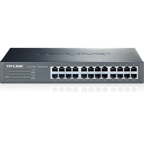 TP-LINK TL-SG1024D 10/100/1000Mbps 24-Port Gigabit 13-inch Rackmountable Switch, 48Gbps Capacity