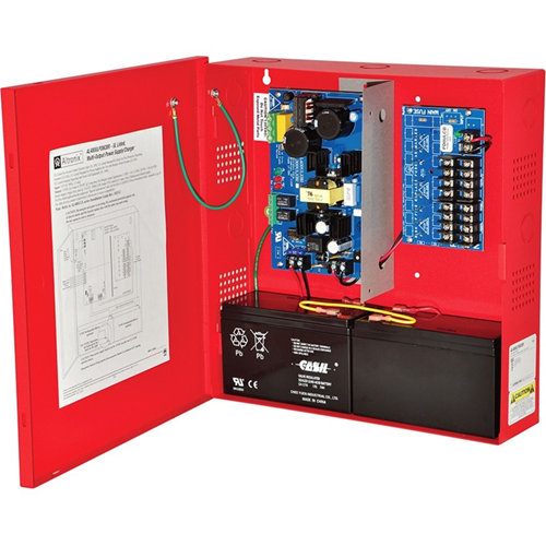 Altronix 8 PTC Outputs Power Supply/Charger. 12VDC @ 4A or 24VDC @ 3A. Red Encl & Xfmr