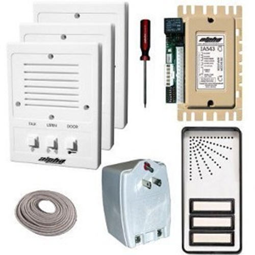 Alpha 3- Unit Apt. Intercom Kit+Wire